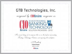 GTB Technologies banking technology award
