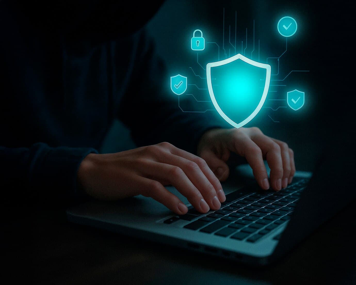 Cybersecurity data protection concept illustration