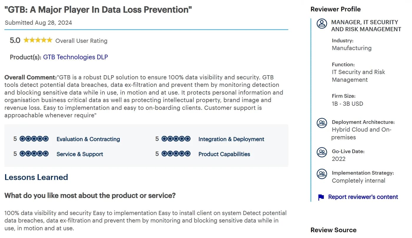 Gartner review screenshot 4