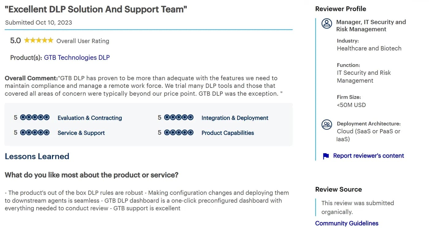 Gartner review screenshot 7