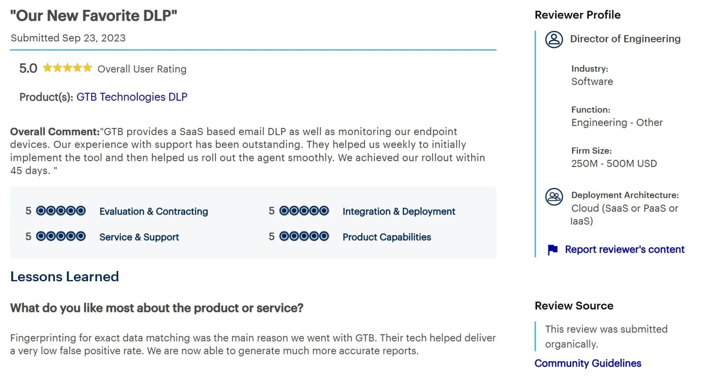 Gartner review screenshot 8